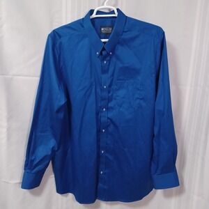 MTailor Mens Royal Blue Button Down Shirt 100% Cotton Long Sleeve‎ Custom Fit